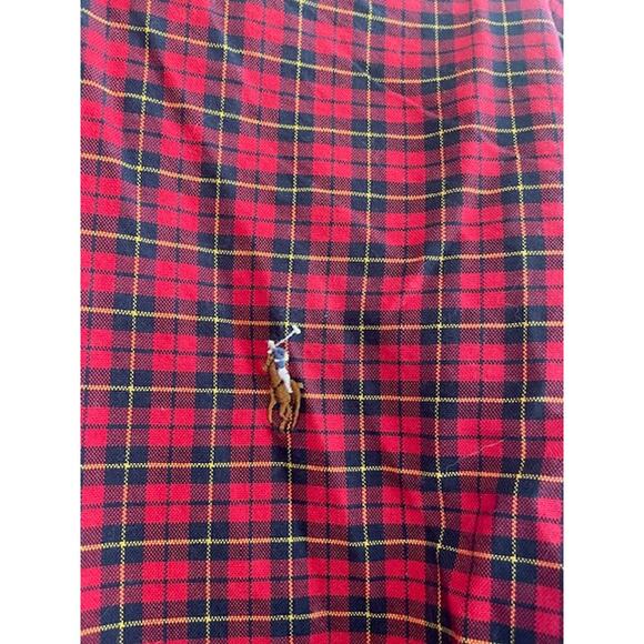Ralph Lauren Mens Size Medium Button-Down Red Plaid Shirt 100% Cotton - Picture 3 of 6